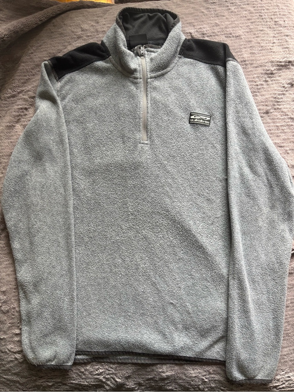 Quiksilver Men's Gray Quarter-Zip Fleece Pullover